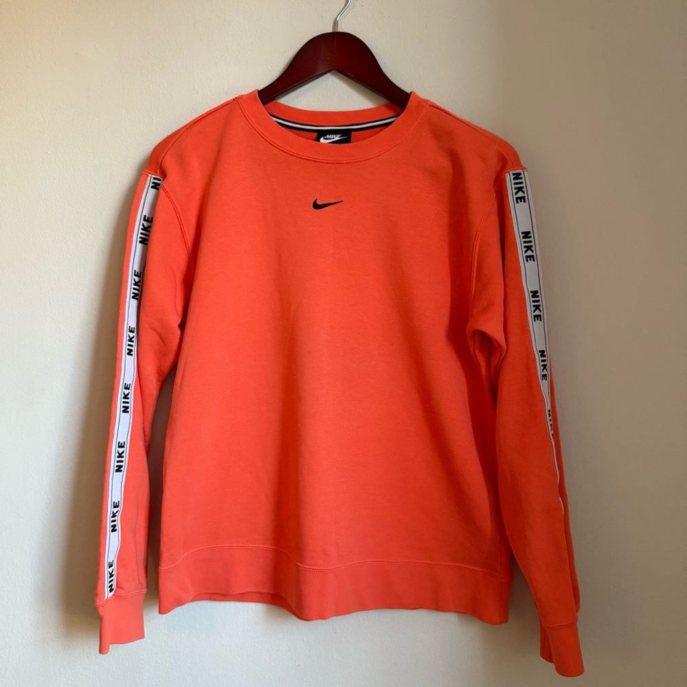 Nike Women’s Orange Sweatshirt with logo Size S